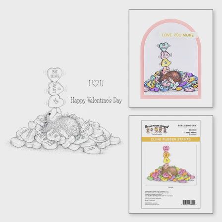 Candy Hearts Cling Rubber Stamps from the House-Mouse Winter Collection