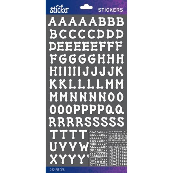 Sticko Alphabet Stickers White Dot Small