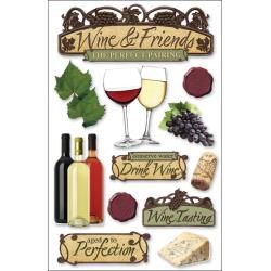 Paper House 3D Stickers 4.5&quot;X7.5&quot; Wine