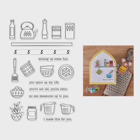 Hero Arts On the Shelf Clear Stamp Set from the Retro Kitchen Collection