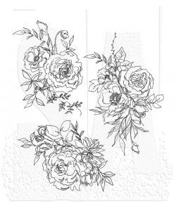 Tim Holtz Cling Mount Stamps: Floral Outlines