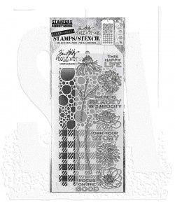 Tim Holtz Mixed-Media Stamps &amp; Stencil Set: Flower Garden