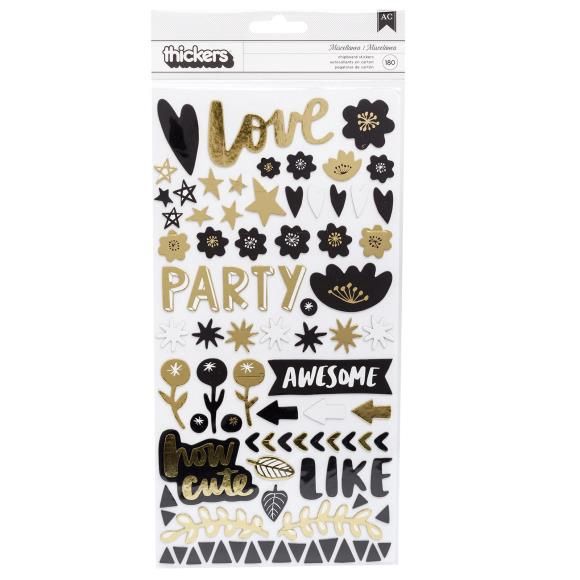 Amy Tan Shine On Thickers Stickers 180/Pkg Miscellanea Phrase/Gold Foiled Chipboard