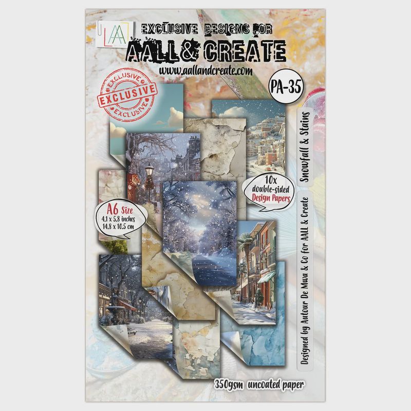AALL and Create - A6 Design Paper - Snowfall &amp; Stains