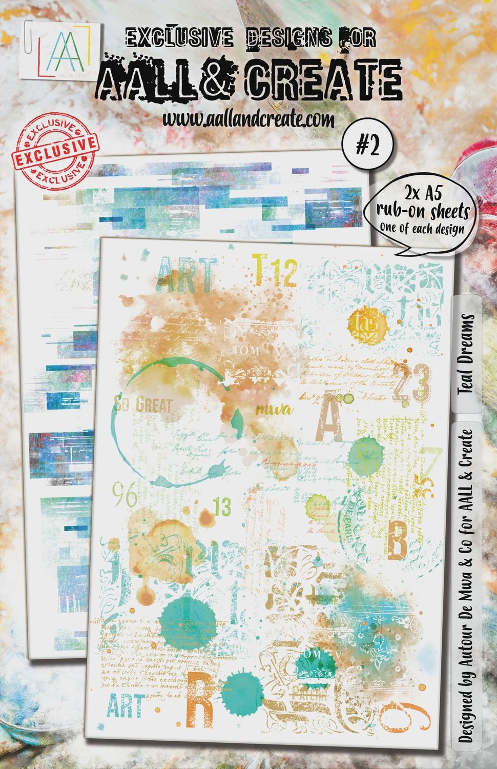 AALL and Create Rub-Ons - Teal Dreams