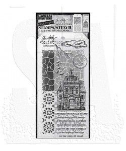 Tim Holtz Mixed-Media Stamps &amp; Stencil Set: Sketch Manor