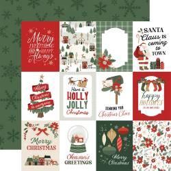Christmas Village Double-Sided Cardstock 12&quot;X12&quot; 3X4 Journaling