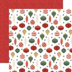 Christmas Village Double-Sided Cardstock 12&quot;X12&quot; Joy Ornaments