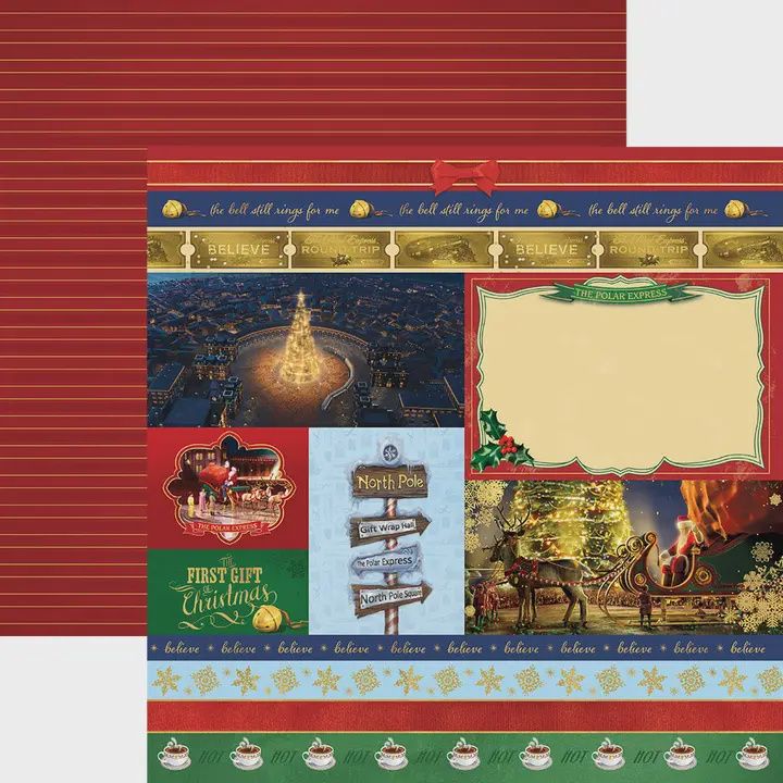 Scrapbook Paper - the Polar Express - North Pole Tags