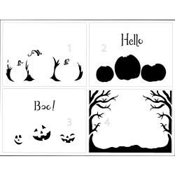 Crafter&#39;s Workshop Layered Card Stencil 8.5&quot;X11&quot; Jack-O-Lanterns