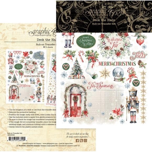 Graphic 45 Rub-On Transfers Deck The Halls