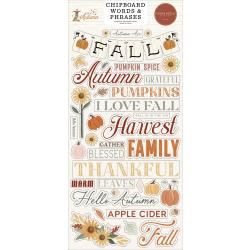 Carta Bella Chipboard 6&quot;X13&quot; Words &amp; Phrases, It&#39;s Autumn