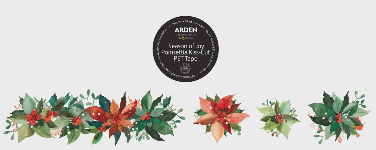 Arden Creative Studio Season of Joy Poinsettia Kiss-Cut PET Tape
