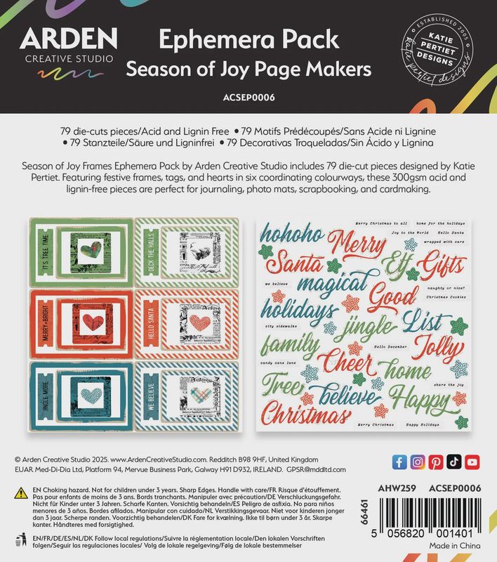 Arden Creative Studio Season of Joy Page Makers Ephemera Pack