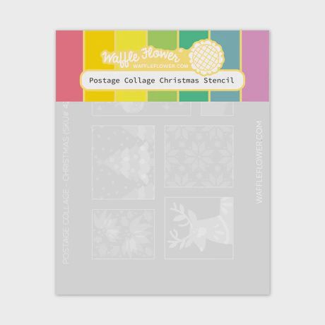 Postage Collage Christmas Stencil