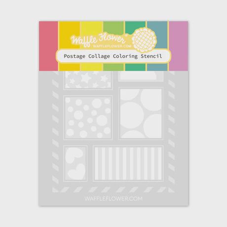 Postage Collage Coloring Stencil