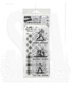 Tim Holtz Mixed-Media Stamps &amp; Stencil Set: Holiday Sketchbook