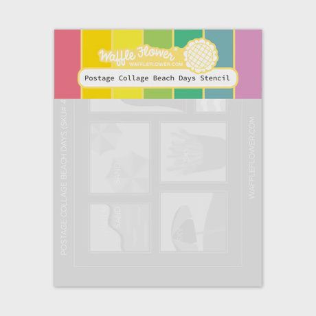 Postage Collage Beach Days Stencil
