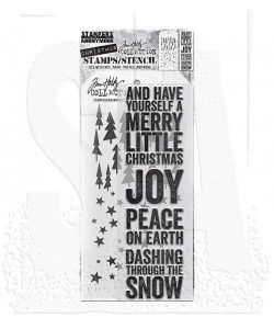 Tim Holtz Mixed-Media Stamps &amp; Stencil Set: Bold Tidings