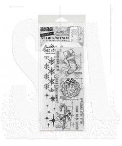 Tim Holtz Mixed-Media Stamps &amp; Stencil Set: Blueprint Christmas 1