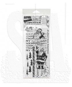 Tim Holtz Mixed-Media Stamps &amp; Stencil Set: Jolly Holiday