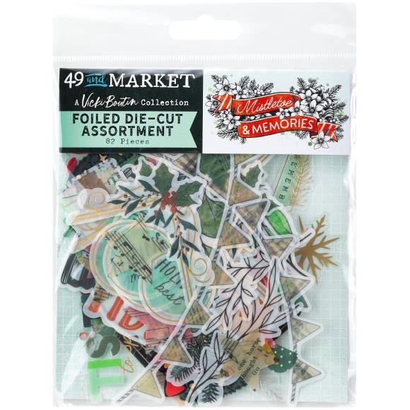 49 And Marketing Die-Cuts Foiled, Mistletoe And Memories