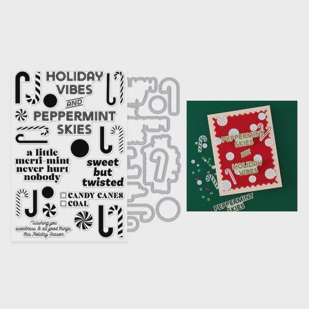 Hero Arts A Little Merri-Mint Stamp &amp; Cut Set from the Candy Cane Season Collection
