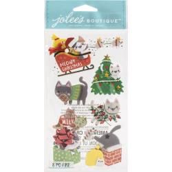 Jolee&#39;s Boutique Themed Embellishments 8/Pkg Meowy Christmas