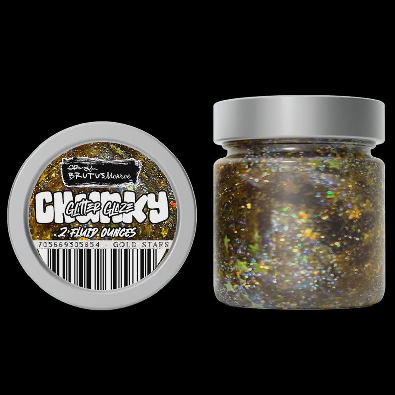 Gold Stars Chunky Glitter Glaze