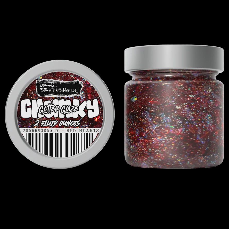 Red Hearts Chunky Glitter Glaze