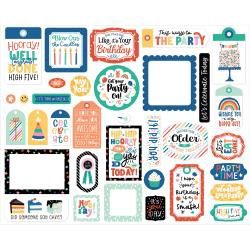 Echo Park Ephemera Frames &amp; Tags, Hip Hip Hooray