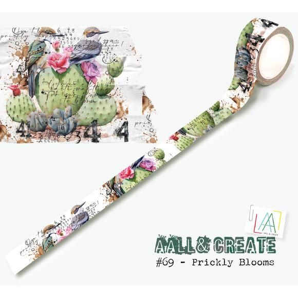 AALL And Create Layer-It-Up Washi Tape Prickly Blooms #69
