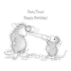 House Mouse Cling Rubber Stamp Party Time!