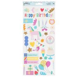Pebbles All The Cake Cardstock Stickers 6&quot;X12&quot; 78/Pkg W/Foil Accents