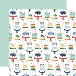 A Birthday Wish Boy Double-Sided Cardstock 12&quot;X12&quot; Birthday Boy Cake
