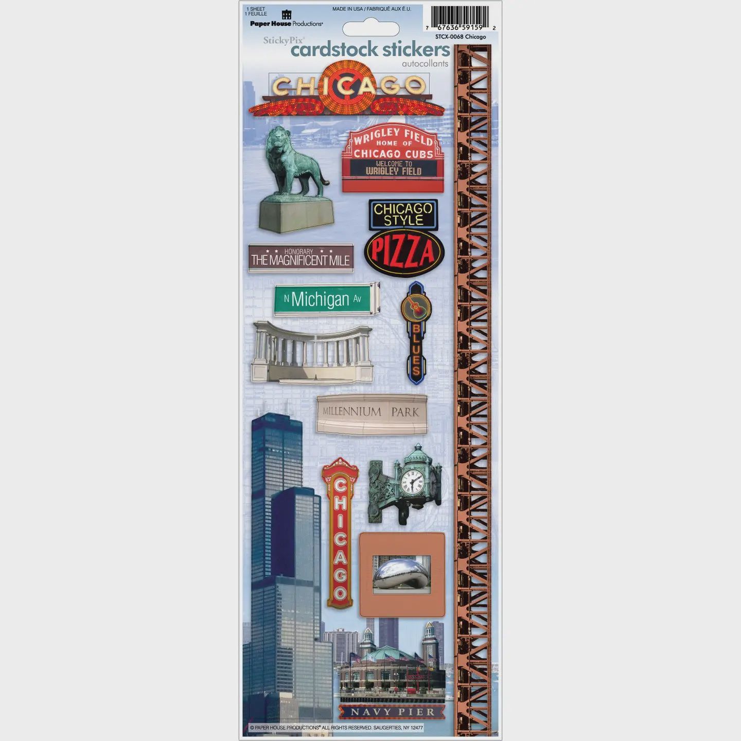 Chicago Cardstock Sticker