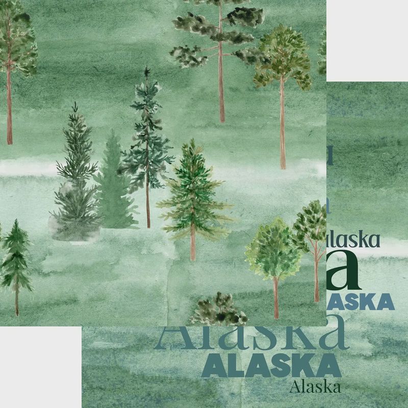 Alaskan Adventure Last Frontier 12x12 Paper