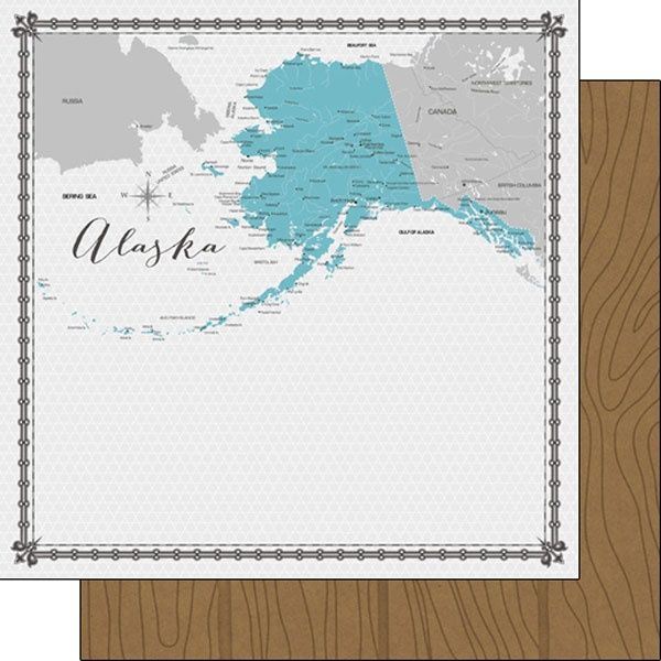 Alaska Memories Map 12x12 Double Sided Paper