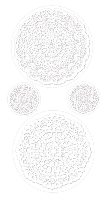 MultiCraft – Forever in Time – Doily Stickers – White