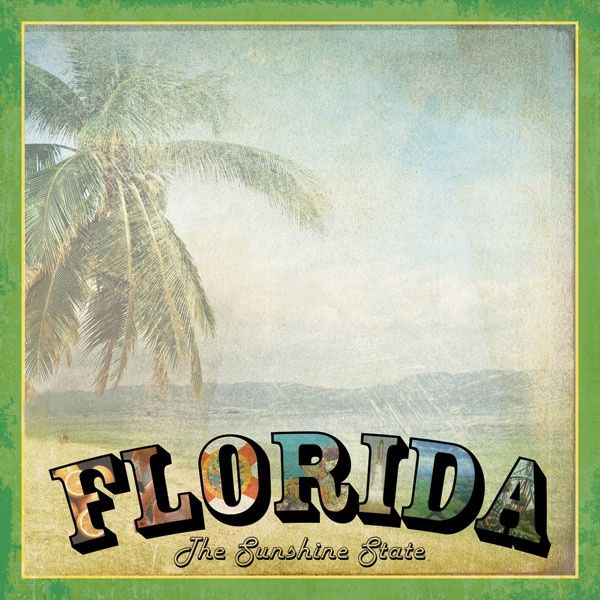Florida Vintage Paper 12 x 12
