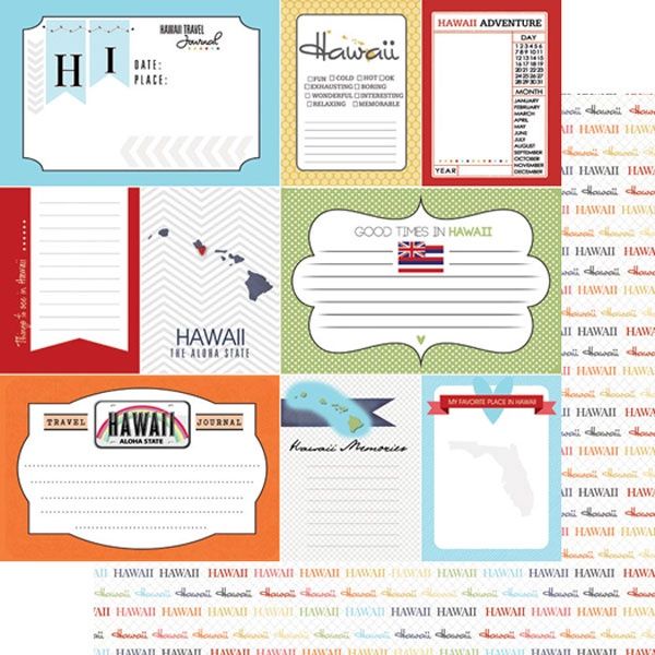 Hawaii DS Travel Journal Double-Sided Paper 12 x 12