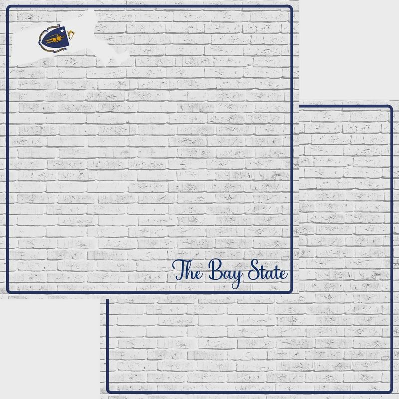 Fifty States Massachusetts 12x12 Paper