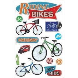 Paper House 3D Stickers 4.5&quot;X7.5&quot; Riding Bikes
