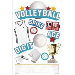 Paper House 3D Stickers 4.5&quot;X7.5&quot; Volleyball