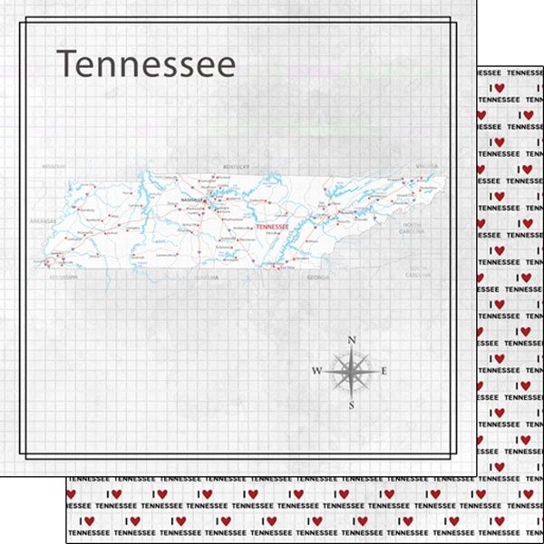 ennessee Adventure Map Double Sided 12x12 paper