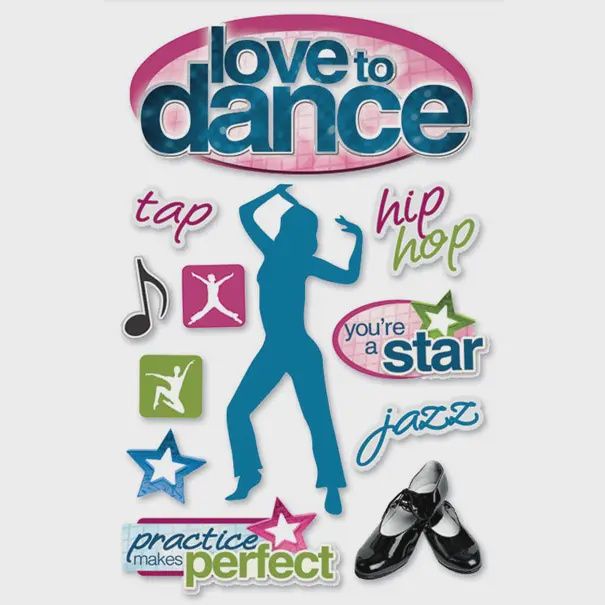 Love To Dance Dimensional Sticker
