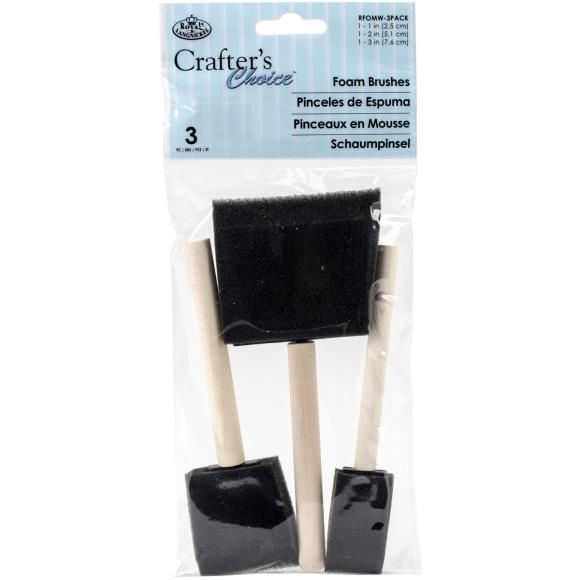 Crafter&#39;s Choice Foam Brushes 3/Pkg