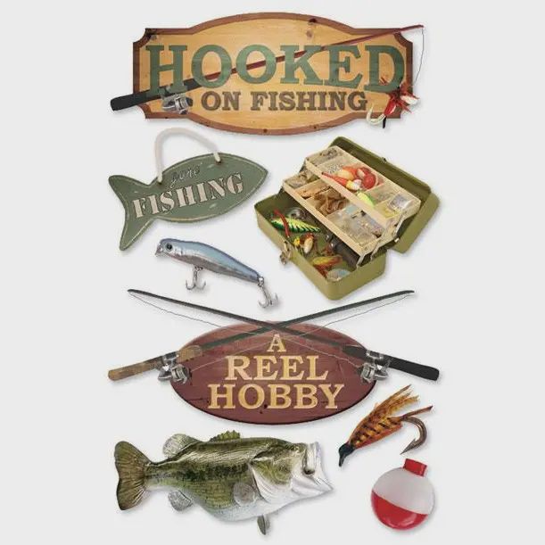 Fishing Dimensional Sticker