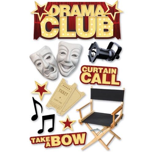 Paper House Productions - 3 Dimensional Cardstock Stickers - Drama Club