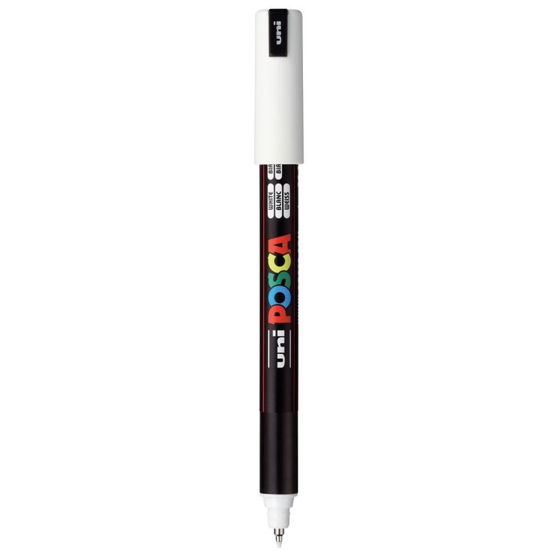 POSCA 1MR Paint Marker X-Fine Metal Tip 0.7mm White